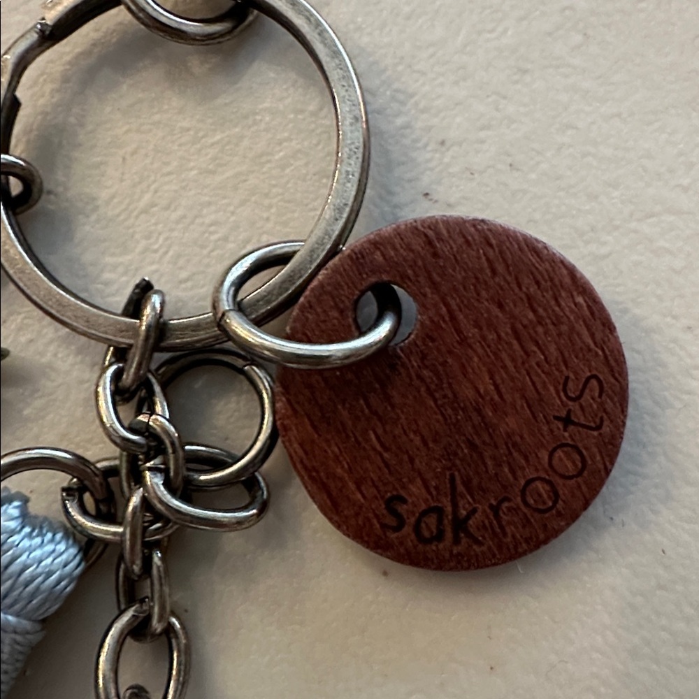 Sakroots Silver and White Owl Keychain Accessory - Picture 2 of 2